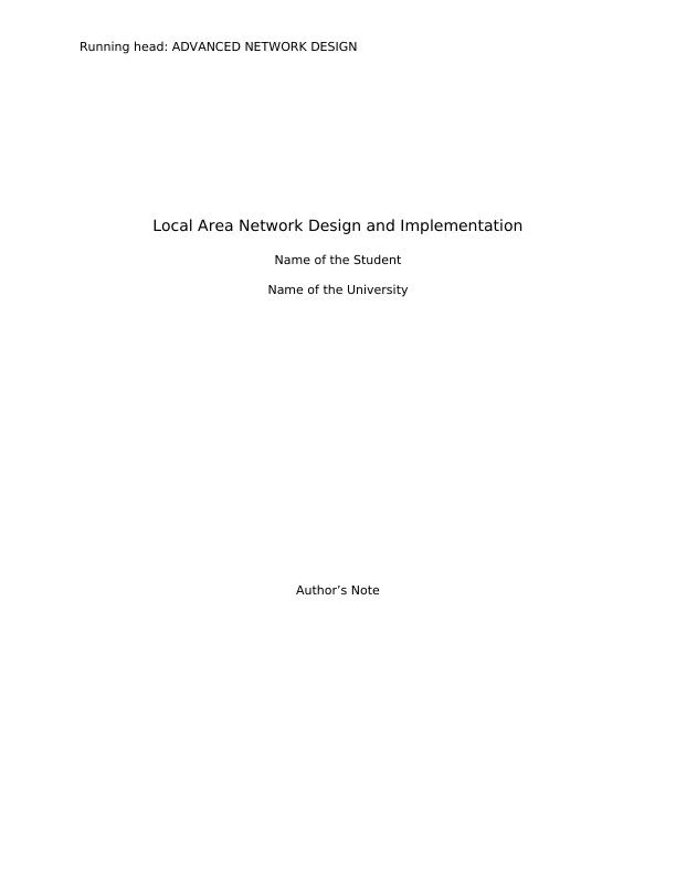 Local Area Network Design and Implementation_1