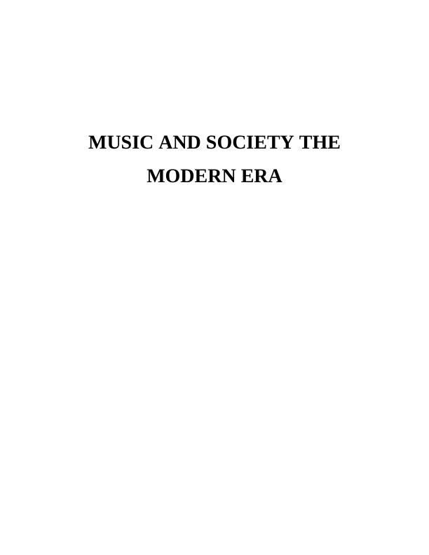 Music and Society the Modern Era PDF_1