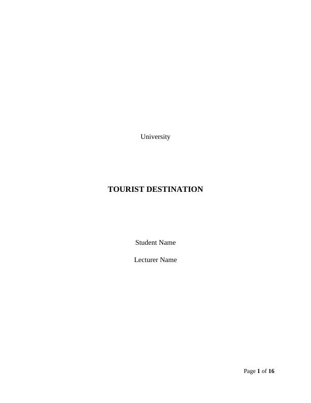 Tourist Destination Essay - UK_1