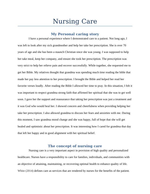 Nursing Care: My Personal Caring Story_2