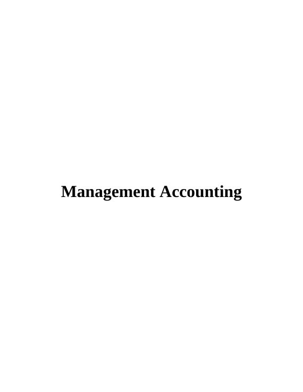 Management Accounting -  Agmet company Assignment_1
