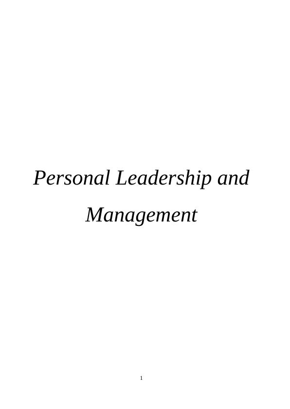 Personal Leadership and Management Skills_1
