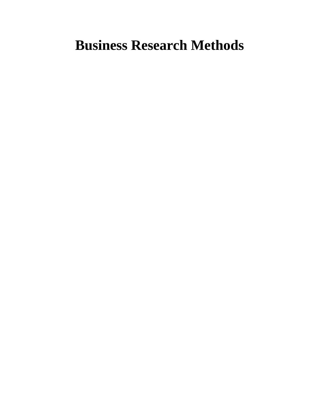 Assignment on Business Research Methods Sample_1