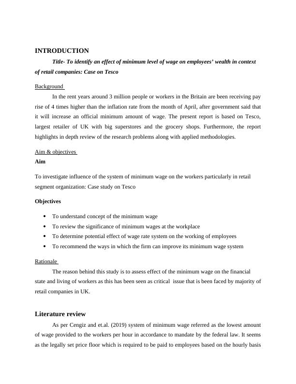 Effect of Minimum Wage on Employees' Wealth in Retail Companies: Case Study on Tesco_4