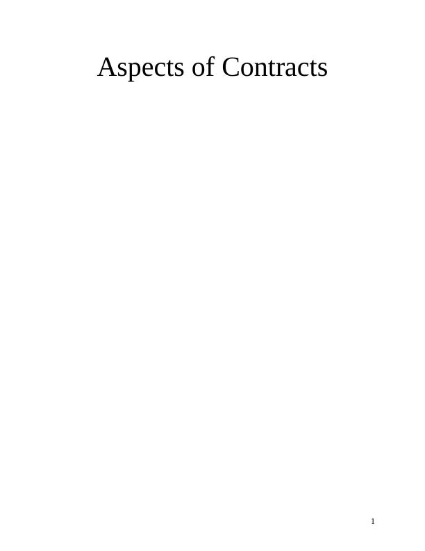 Project on Importance Of Contract - Effectively Important In Business_1