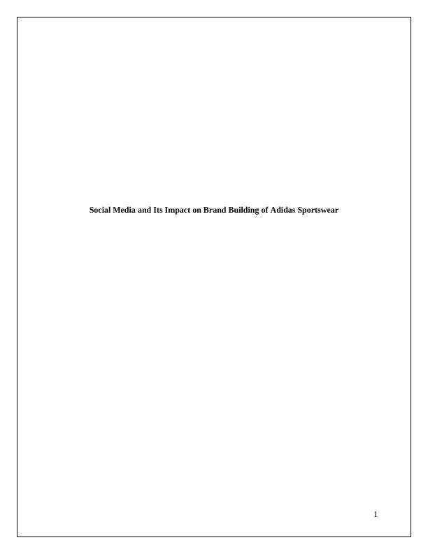 Impact on Brand Building of Adidas Sportswear PDF_1