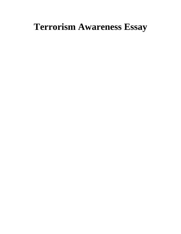 Terrorism Awareness - Essay_1