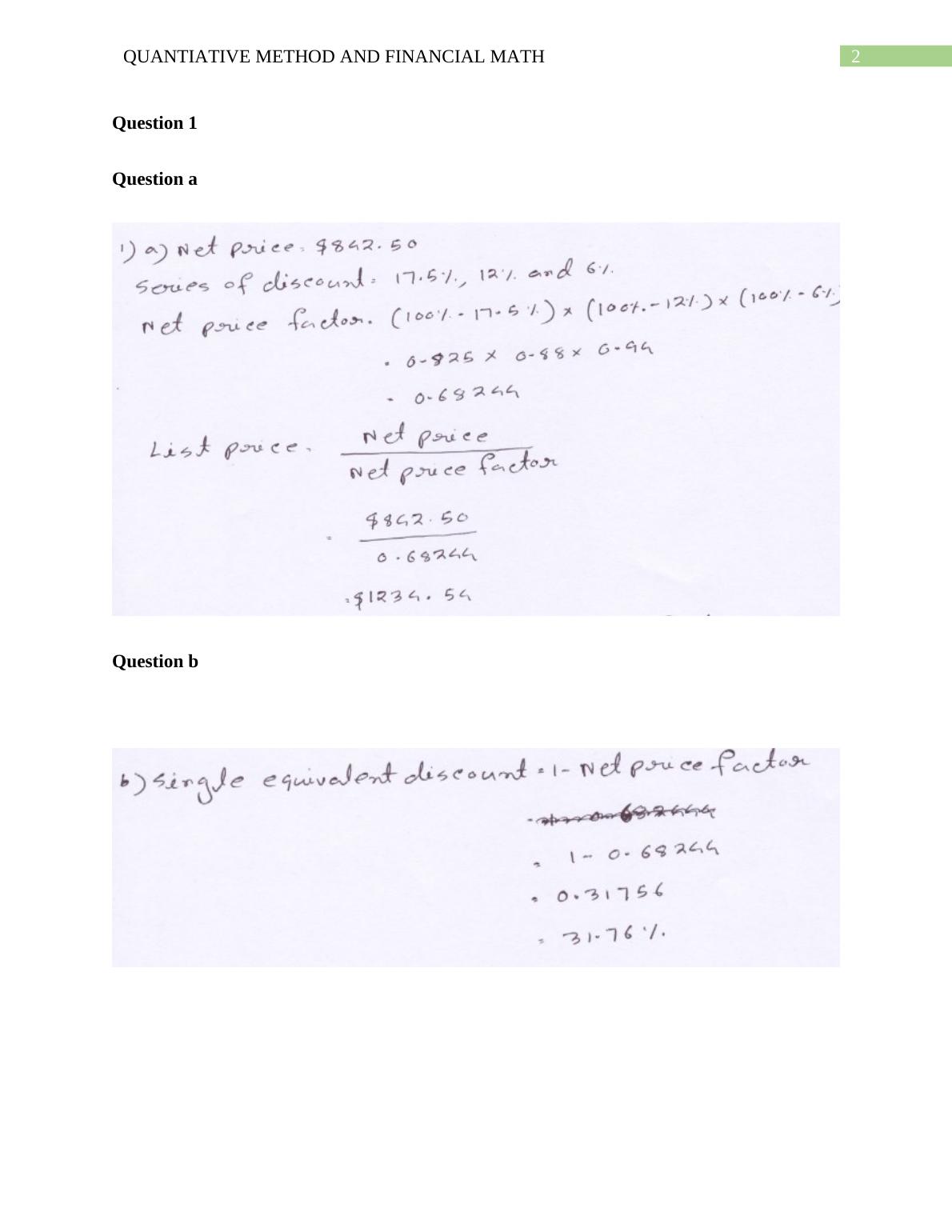 Quantitative Method and Financial Math
