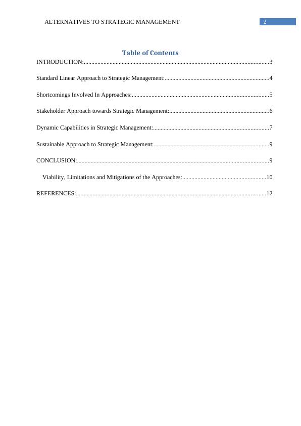 Report on Alternative Approaches of Strategic Management_3