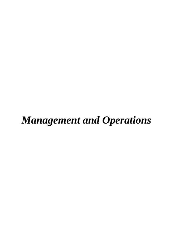 Management and Operations Assignment - Waitrose company_1