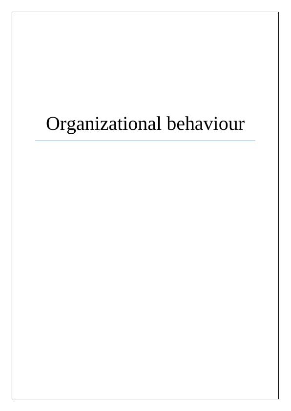 Organizational behaviour._1