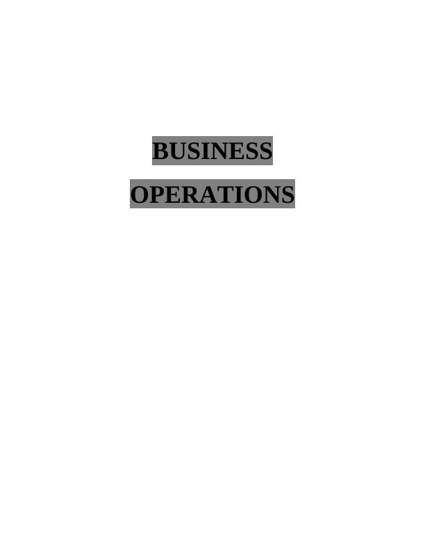 Business Operations Assignment_1