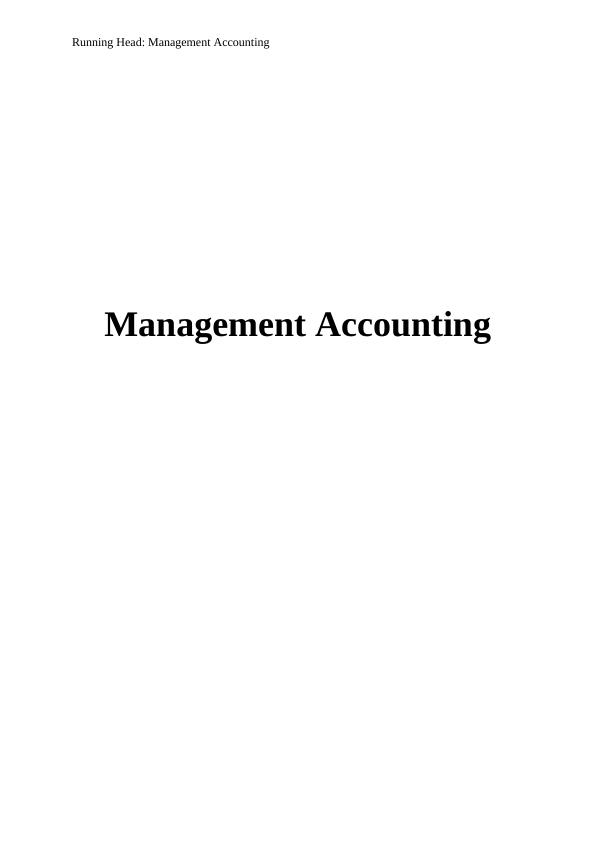 Management Accounting Assignment - (Solved)_1