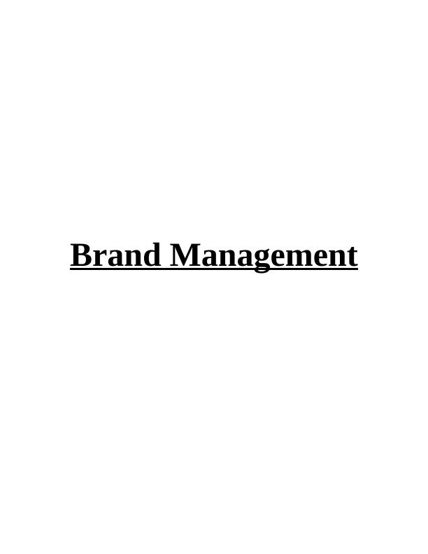 Brand Management -  Assignment_1