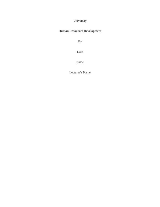 Human Resource Management Assignment - TESCO Organization_1