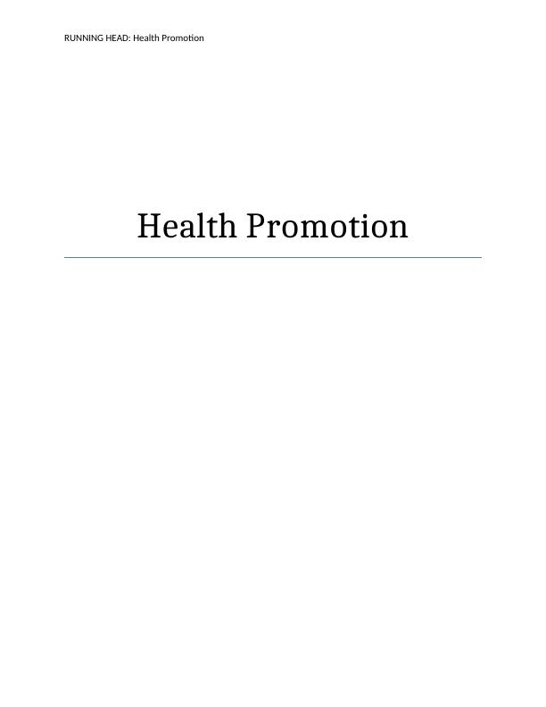 health promotion assignment pdf