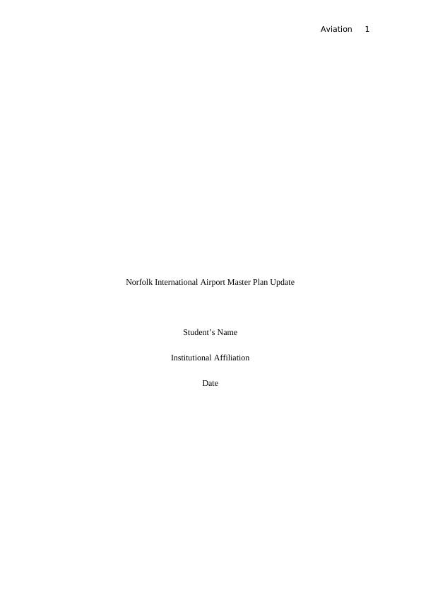 Norfolk International Airport Master Plan_1