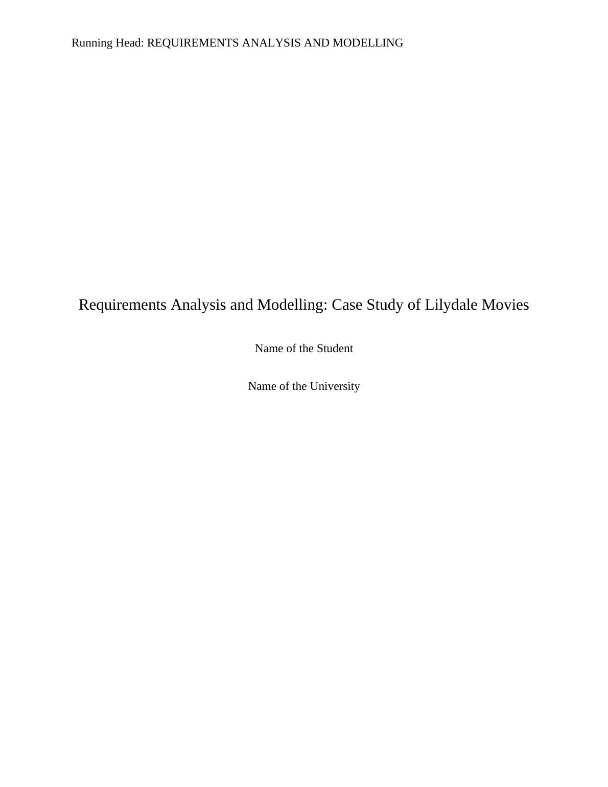 Analysis and Modelling: Case Study of Lilydale Movies_1