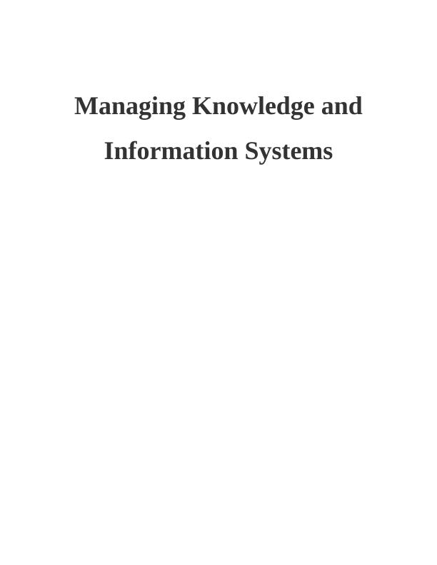 Managing Knowledge and Information Systems Assignment - Tesco_1