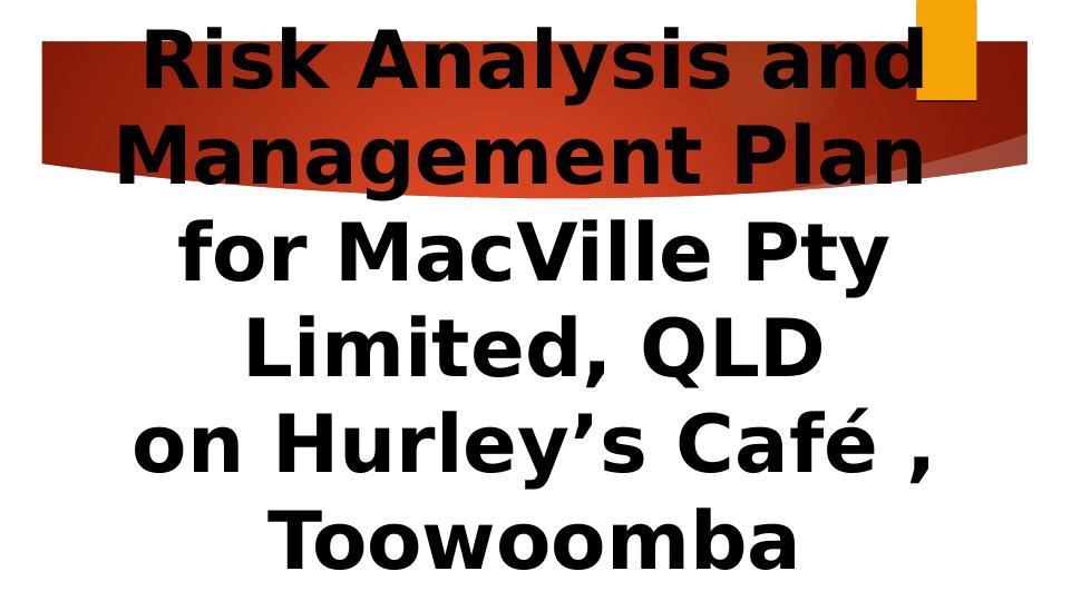 Risk. Analysis and Management Plan. for. MacVille. Pty_1