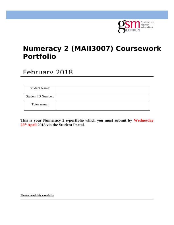 MAII3007 Numeracy 2 - Assignment_1