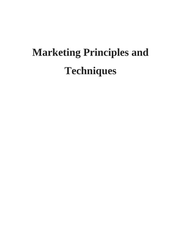 Marketing Principles and Techniques Assignment - Apple Inc_1