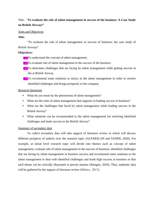 organizational development (case study of british airways )