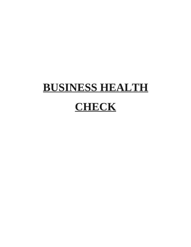 Assignment on Business Health  Check_1