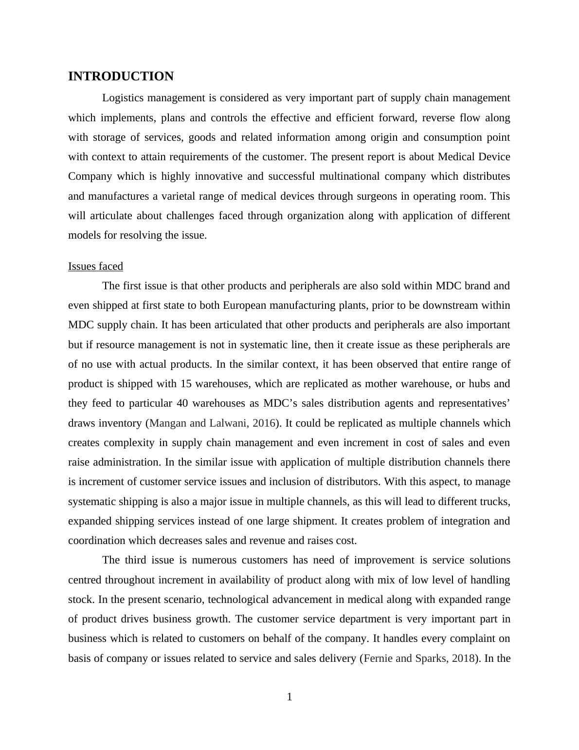 logistics management case study pdf