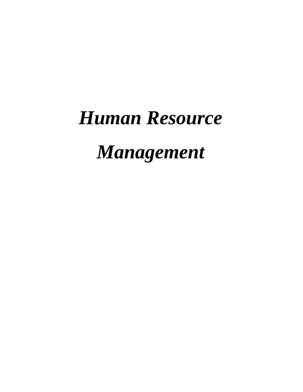 Human Resource Management Report of Hilton_1