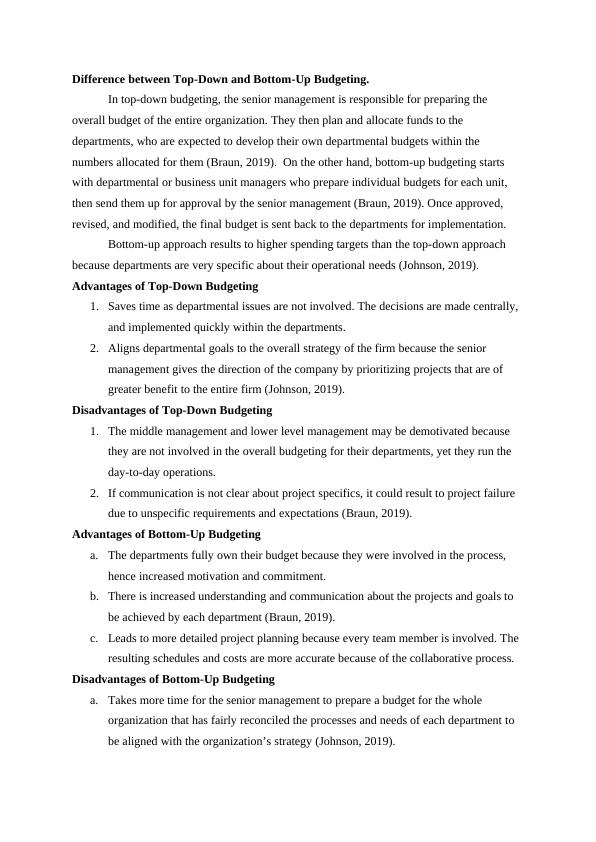 TopDown vs BottomUp Budgeting A Difference Between TopDown and
