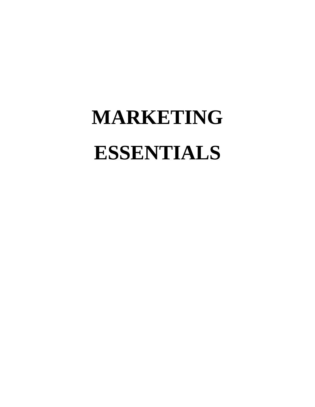 Marketing Essentials Assignment - McDonald company_1