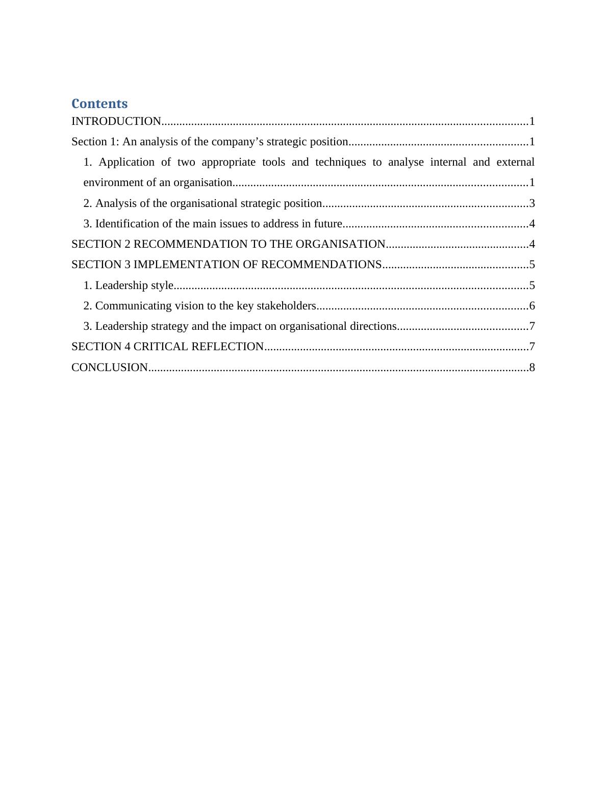 Professional Development: Analysis of Strategic Position and Recommendations_2