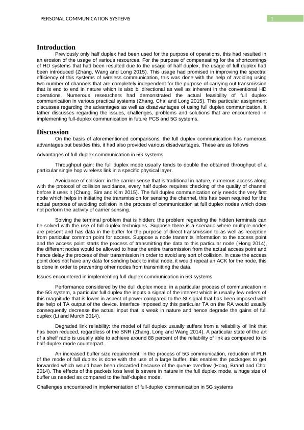 PERSONAL COMMUNICATION SYSTEMS.