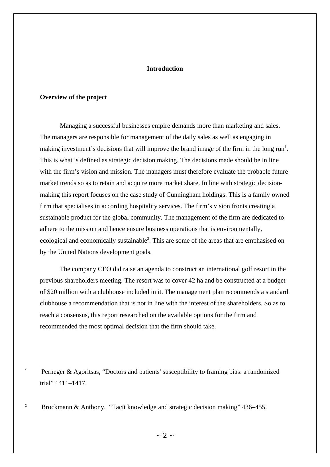 A Case study of Cunningham Holdings Limited