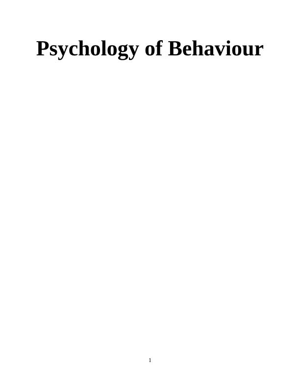 Psychology of Behaviour_1
