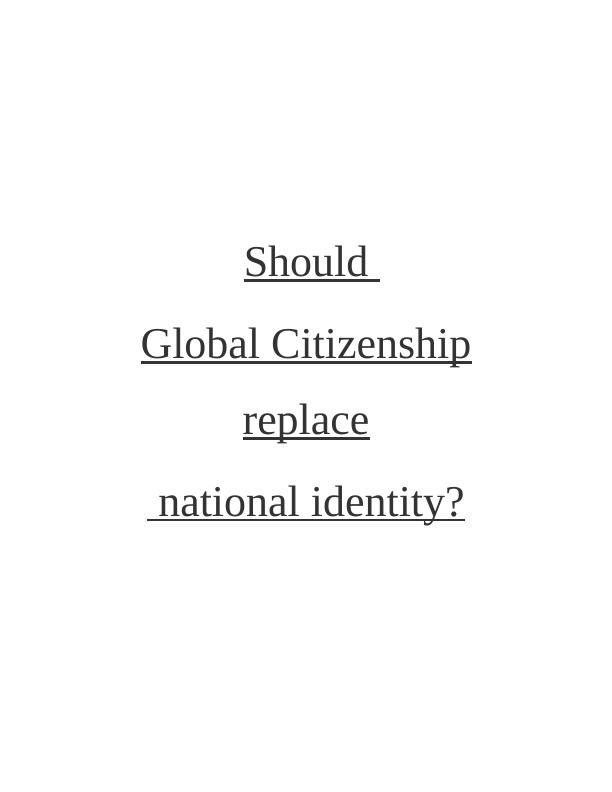 Assignment on Global Citizenship Sample_1
