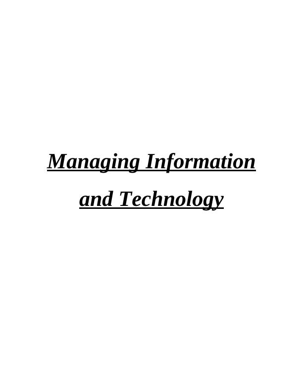 Managing Information and Technology in Marks and Spencer_1