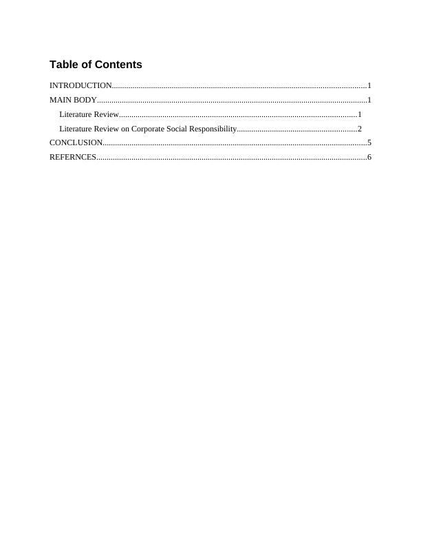 Literature Review on (CSR) Corporate Social Responsibility - Doc