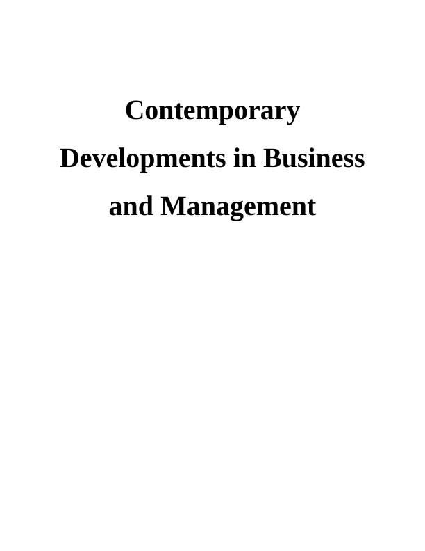 Contemporary Developments in Business and Management - Report_1