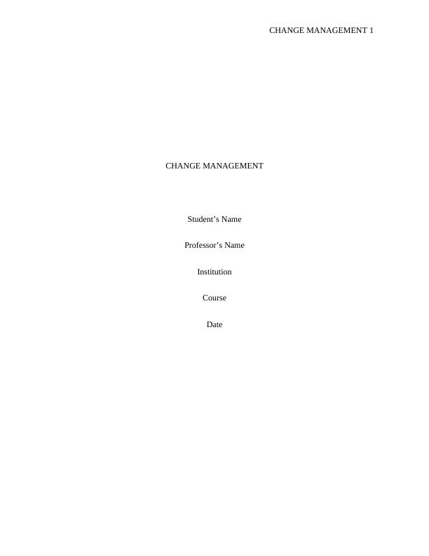 Change Management Assignment : ANZ_1