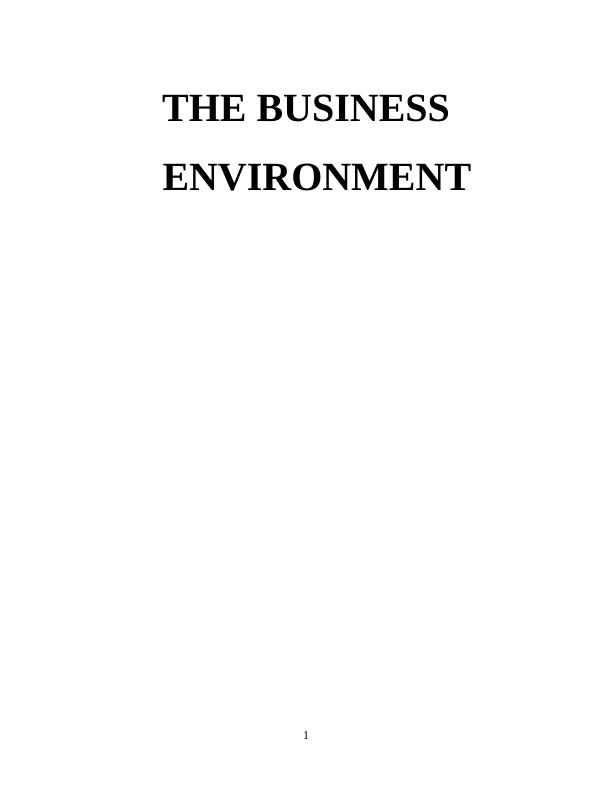 Business Environment Report - Sainsbury_1