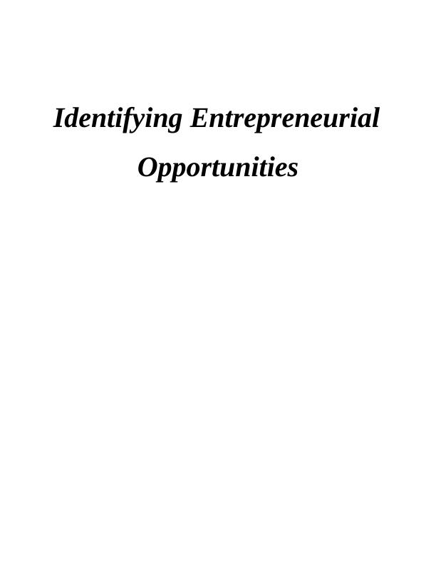 Identifying Entrepreneurial Opportunities - Natural Essence_1