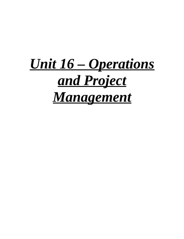 Operations and Project Management: Critique, Review, and Continuous Improvement_1