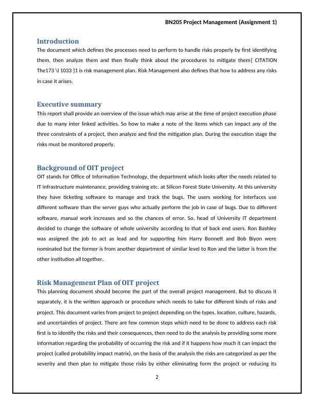 BN205 Project Management |Assignment | MIT_3