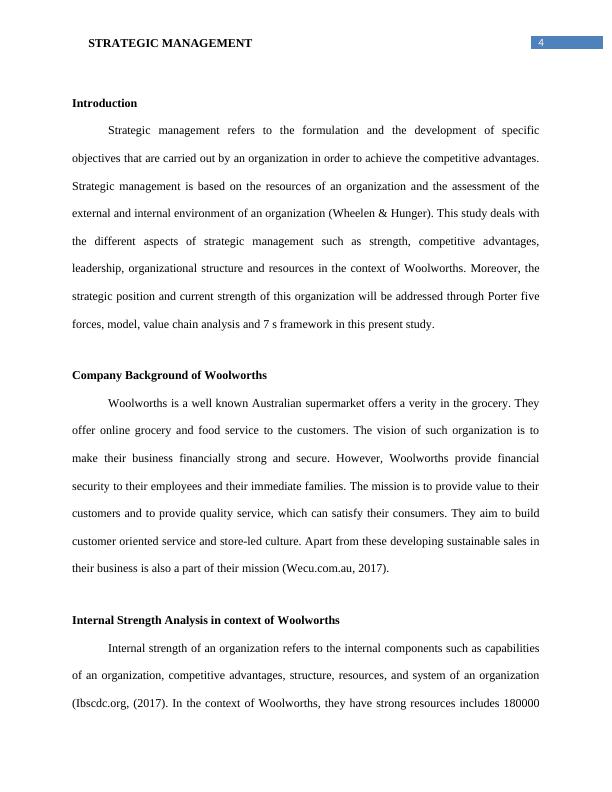 Strategic Management - Report On Woolworths_4