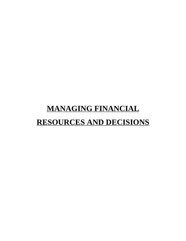 Report on Managing Financial Resources_1