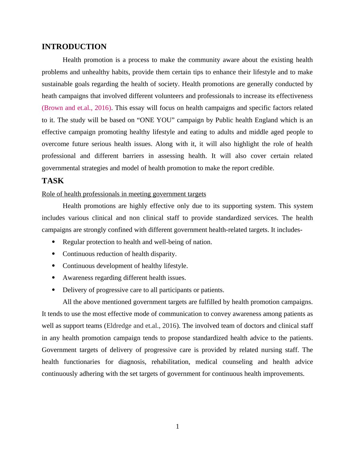 The Role of Health Professionals