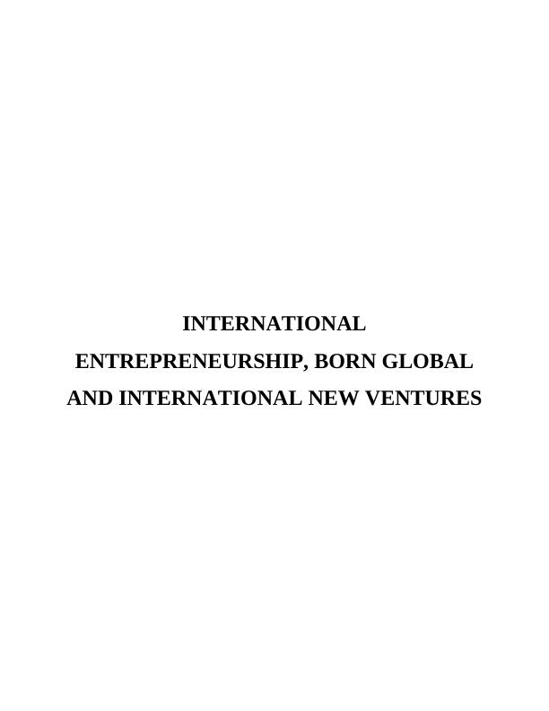 Internationalization of SME : Report_1