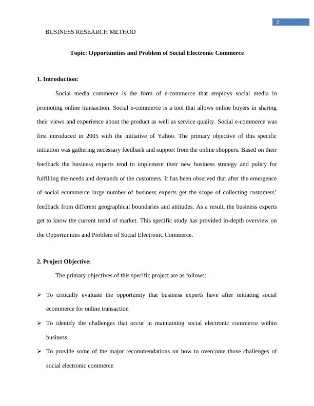 Business Research Methodology: Opportunities and Problem of Social Electronic Commerce_3